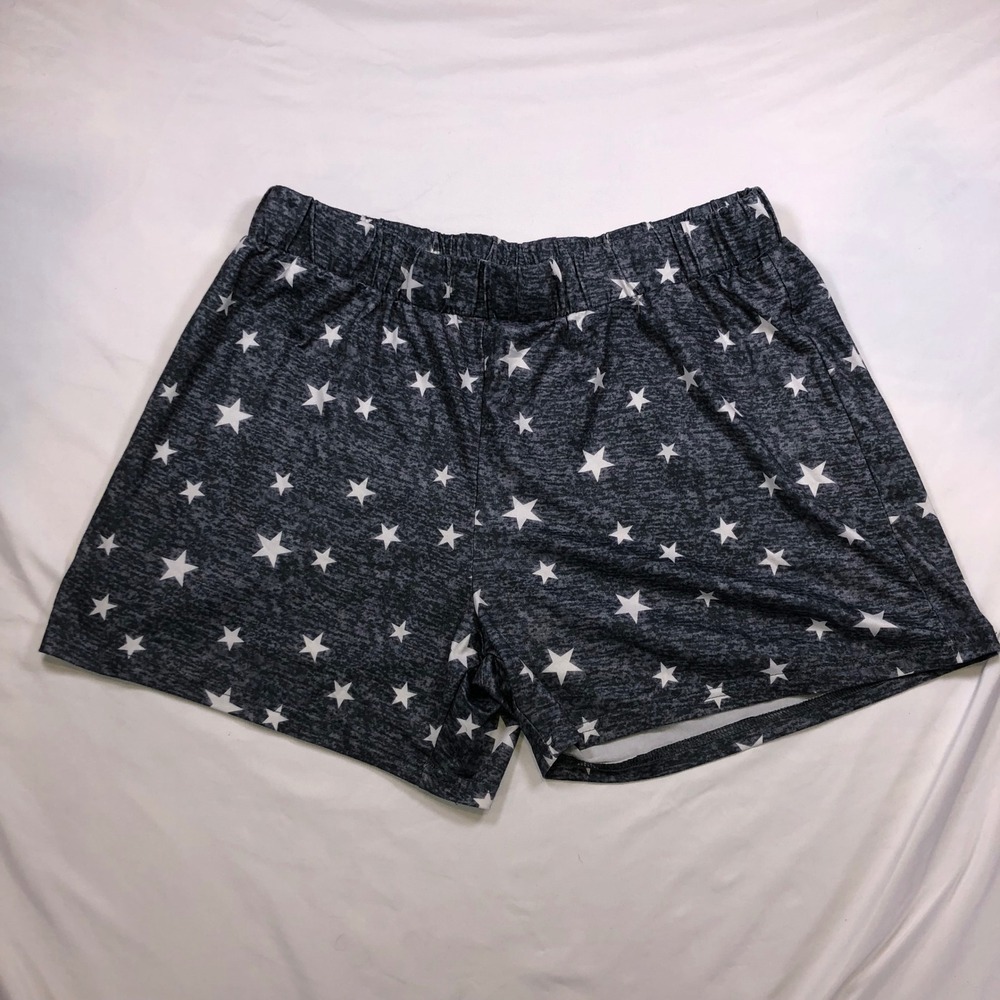 Ekouaer Womens Star Print Pajama Shorts Gray Heathered Lounge Sleep Bottoms